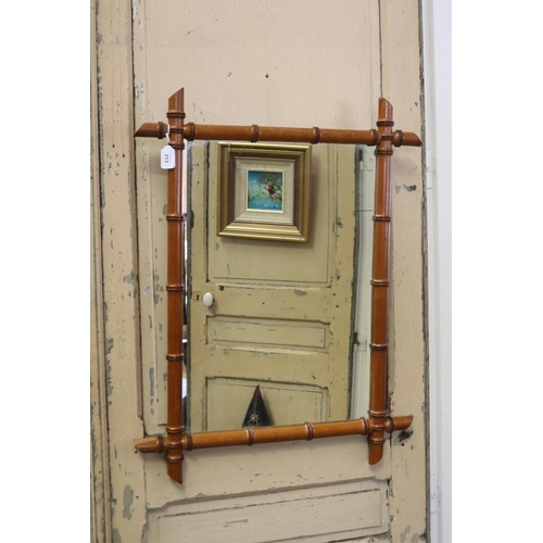 213 - Antique French faux bamboo mirror, approx 77cm x 59cm