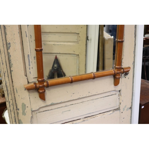 213 - Antique French faux bamboo mirror, approx 77cm x 59cm