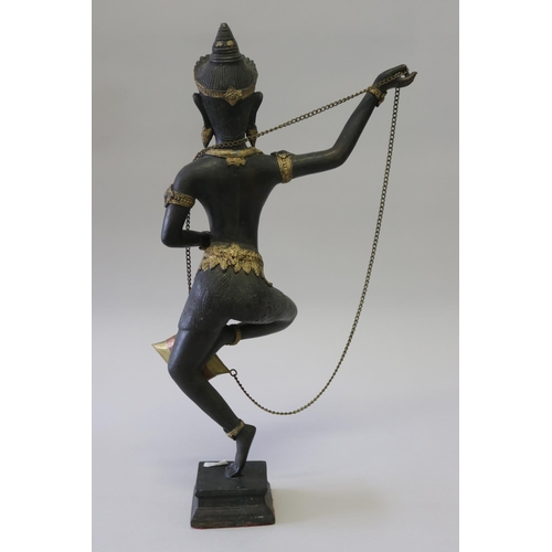 294 - Decorative bronze Khmer dancing figure, approx 49cm H