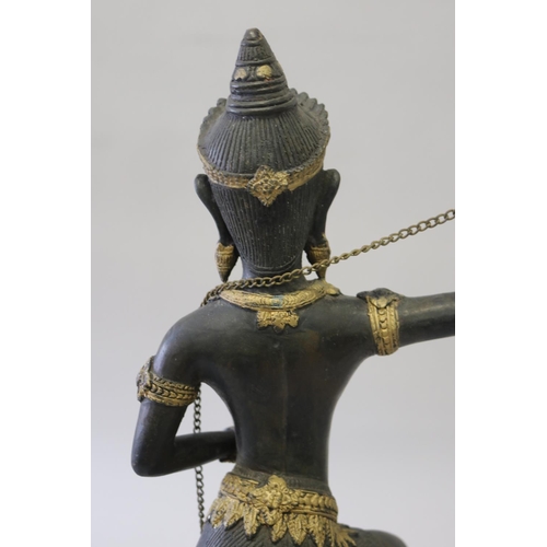 294 - Decorative bronze Khmer dancing figure, approx 49cm H