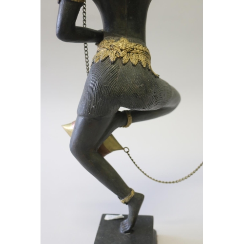 294 - Decorative bronze Khmer dancing figure, approx 49cm H