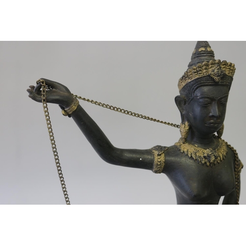 294 - Decorative bronze Khmer dancing figure, approx 49cm H