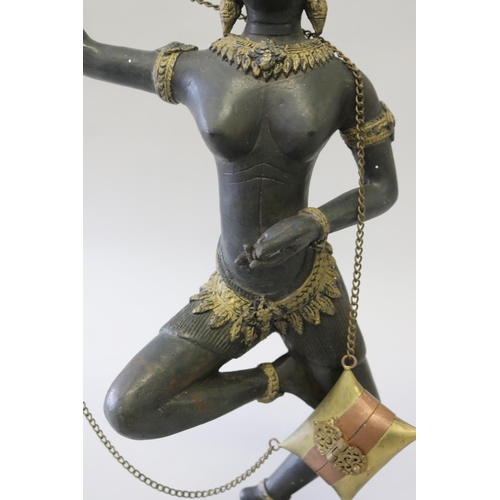 294 - Decorative bronze Khmer dancing figure, approx 49cm H