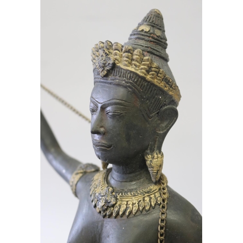 294 - Decorative bronze Khmer dancing figure, approx 49cm H