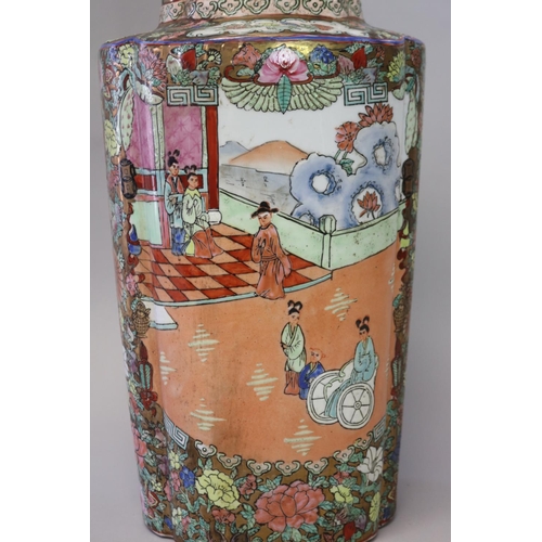 230 - Chinese 20th century famille rose vase, approx 50cm H