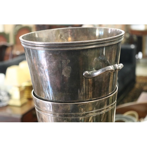 286 - Orfevrerie French champagne bucket and stand, stand is weighted approx 71cm H including stand (2)