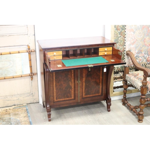 293 - Antique French Regence revival secretaire cabinet, approx 94cm H x 89cm W x 44cm D