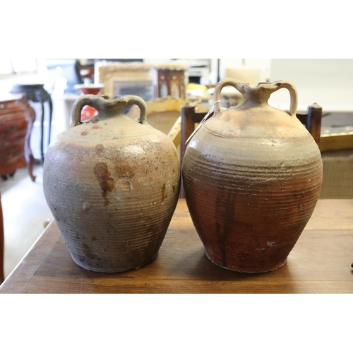 334 - Two antique French amphora pots, approx 33cm H and shorter (2)