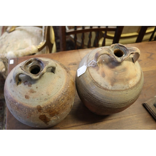 334 - Two antique French amphora pots, approx 33cm H and shorter (2)