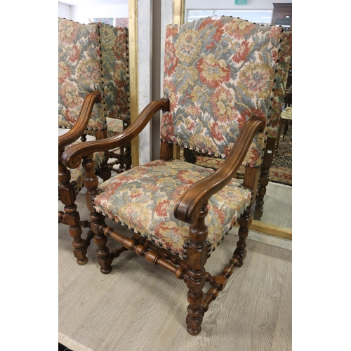 290 - Pair of French Louis XIII style high back armchairs (2)