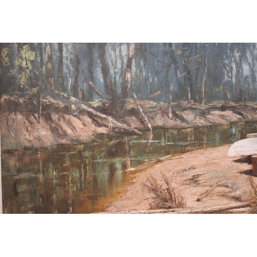 435 - William T. Cooper (1934-2015) Australia, Untitled oil on board, signed lower right, approx 44cm x 59... 