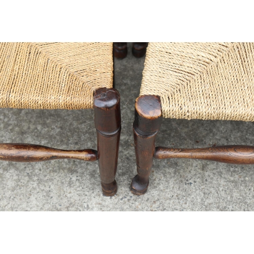 328 - Set of six antique English Lancashire spindle back country chairs, in ash and elm (6)