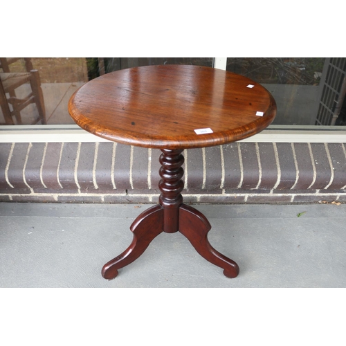 365 - Antique Australian cedar wine table, approx 70cm H x 60cm Dia