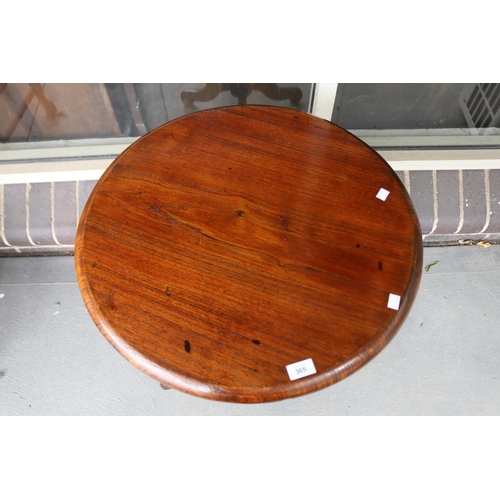 365 - Antique Australian cedar wine table, approx 70cm H x 60cm Dia