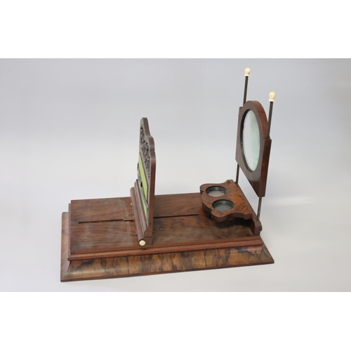 387 - Good example Antique Victorian walnut stereoscope viewer, approx 43cm H x 29cm W x 51cm D