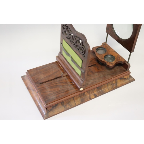 387 - Good example Antique Victorian walnut stereoscope viewer, approx 43cm H x 29cm W x 51cm D