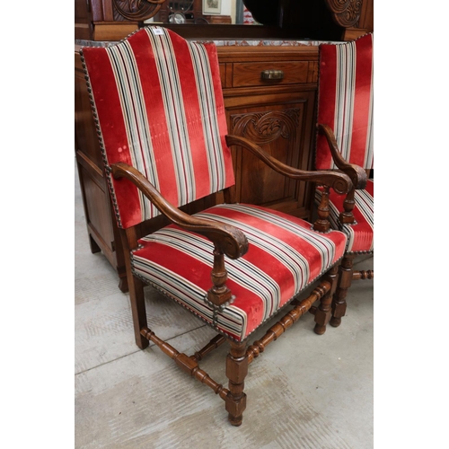 389 - Pair of French oak Louis XIII armchairs (2)