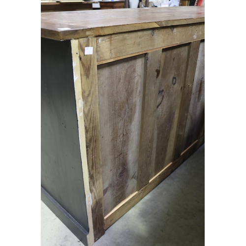 394 - French six long drawer cabinet, with metal cup handles, approx 77cm H x 181cm W x 49cm D