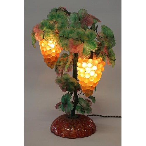 441 - Murano grape and vine lamp, in working condition at time of inspection, approx 52cm H