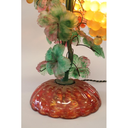 441 - Murano grape and vine lamp, in working condition at time of inspection, approx 52cm H