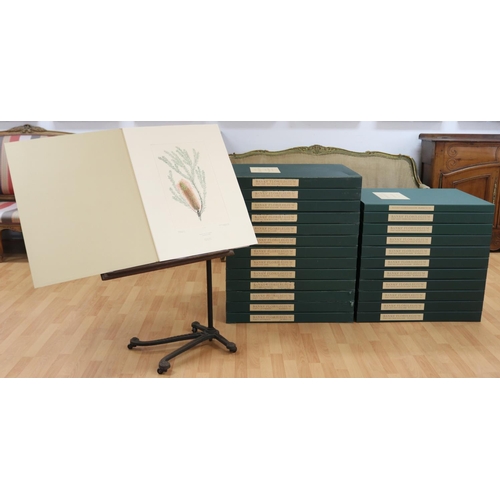 Seeking Museums or Institutions to take this set as a donation - on Behalf of our Clients Roy & Janet Chisholm- Important collection of Banks' Florilegium - Number 56/100
Important collection of Banks' Florilegium - Number 56/100. Florilegium was published between 1980 and 1990 in 34 parts by Alecto Historical Editions and the Natural History Museum, London. Only 100 sets were made available for sale. This set is number 56 of that original printing. In detail it is a collection of copperplate engravings of plants collected by Sir Joseph Banks and Daniel Solander while they accompanied Captain James Cook on his first voyage around the world between 1768 and 1771. They collected plants in Madeira, Brazil, Tierra del Fuego, the Society Islands, New Zealand, Australia and Java. During this voyage, Banks and Solander collected nearly 30,000 dried specimens, eventually leading to the description of 110 new genera and 1300 new species, which increased the known flora of the world by 25 per cent.
Banks' and Solander's specimens were studied aboard the Endeavour by the botanical illustrator Sydney Parkinson. He made 674 detailed drawings of each specimen with notes on their colour, and completed 269 watercolour illustrations before dying of dysentery after the Endeavour left Batavia. When they returned to London in 1771, Banks employed five artists to create watercolours of all of Parkinson's drawings, and 18 engravers to create 743 copperplate line engravings from the completed watercolours at a considerable cost. The engraving work stalled in 1784, and the Florilegium was not printed in Banks' lifetime. On his death in 1820 he bequeathed the plates to the British Museum.
The plates were printed using a 17th-century technique known as à la poupée where each colour was applied directly to the plate; colour accuracy was checked against Parkinson's notes and through consultation with the museum's Botanical Editor, Chris Humphries. Each plate took from one week to two months to proof. Chris Humphries worked closely with his colleague, the Botany Librarian Judith Diment, as well as the printers led by Edward Egerton-Williams, the typesetters led by Ian Mortimer and colleagues at Alecto Historical Editions including Nigel Frith, Laurence Hoffman and Elaine Shaughnessy. Parts 1 to 15 consist of 337 plates relating to the Australian flora, parts 16 to 34 include Brazil, Madeira, New Zealand, Java, Society Islands and Tierra del Fuego. Banks’ Florilegium is the world's largest 20th-century fine art printing project, and has been exhibited all over the world.
The Alecto Historical edition of Banks' Florilegium was purchased in Australia by the State Library of Victoria,&  the State Library of New South Wales, and the State Library of Queensland. This set contains the following Print numbers,- 11 unopened boxes 516-743 227 plates - Editions 338 to 515 complete (177 plates. Incomplete 46-337 containing 271 plates. Total 675 from the set