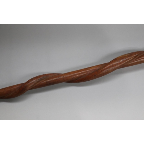 18 - Snake and fist walking stick, approx 90cm L