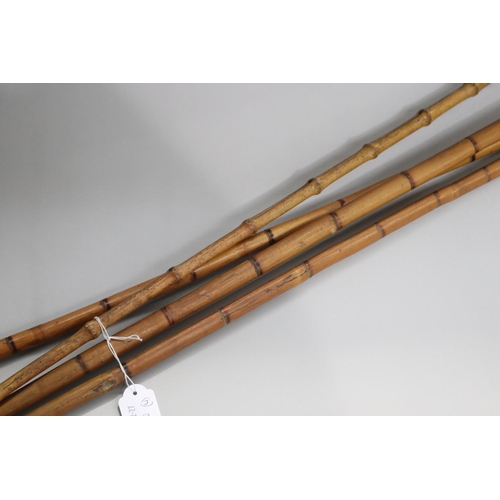 27 - Lot of four bamboo walking sticks, longest approx 86cm L (4)