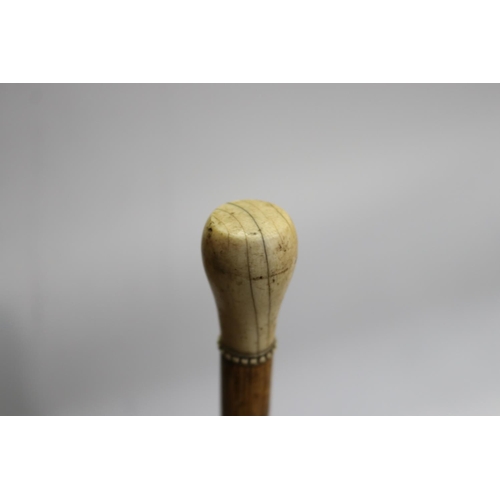 9 - Walking stick with ivory finial, approx 87cm L