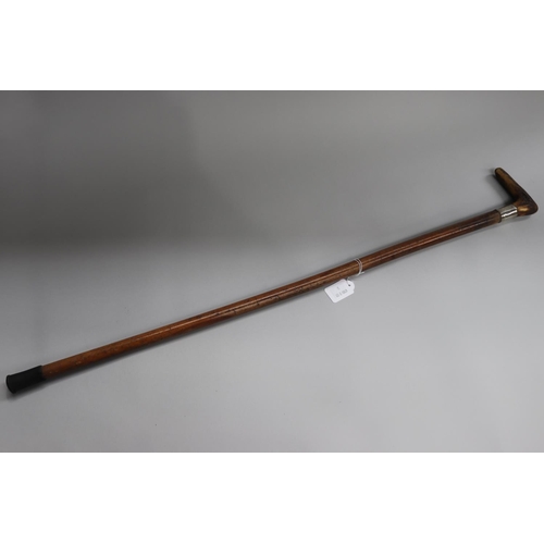 37 - Silver and horn walking stick, approx 86cm L