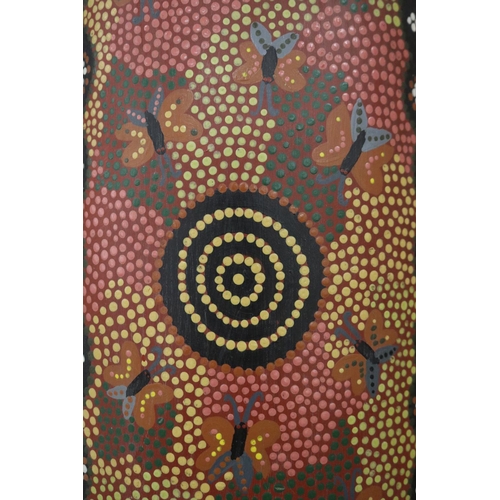 3007 - Launce Napanganka, (Australian Aboriginal deceased) Coolamon, mulgawood, 1987, Anmatjere Community, ... 