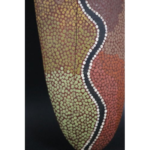 3017 - Leslie Tilmouth Purula, (Australian Aboriginal deceased) Shield, mulgawood, 1987, Anmatjere Communit... 