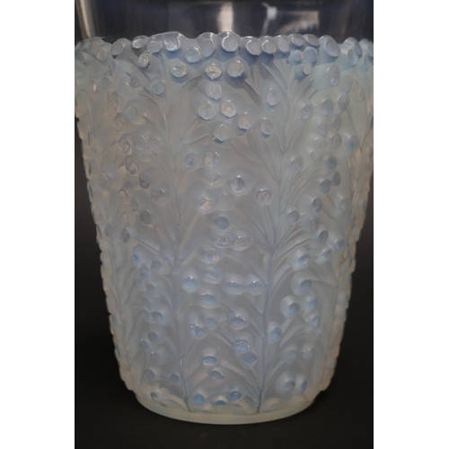 6 - Rene Lalique Vase Saint-Tropez vase,  opalescent glass etched R. Lalique signature, decorated with f... 