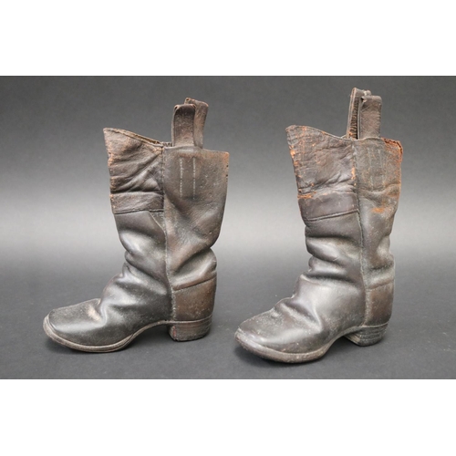 76 - Rare pair of antique 19th century child's leather boots, and gloves, along with early Rockdale Sydne... 