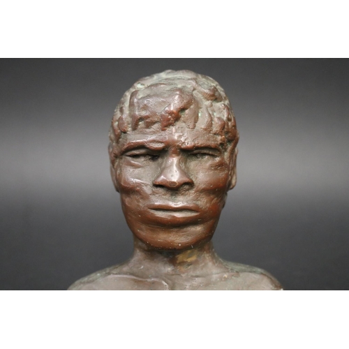 78 - Unknown, bronze bust of an Australian Aboriginal, approx 15.5 cm H