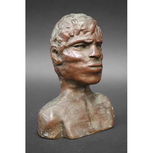 78 - Unknown, bronze bust of an Australian Aboriginal, approx 15.5 cm H