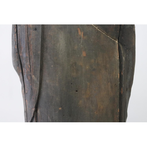 84 - Antique 12th century Japanese Jizo bodhisattva standing wood figure Buddha. Kamakura period (1185–13... 