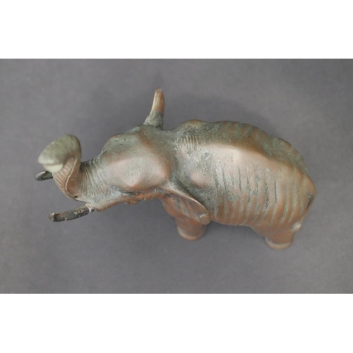 98 - Well cast bronze figure of an elephant, approx 20cm H x 18cm W