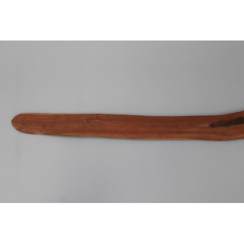 3023 - Bobby Tilmouth (1942-.) Australia (Aboriginal), hardwood killing hook boomerang, approx 65cm L
