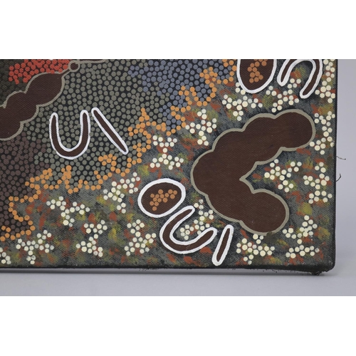 3055 - Louise Daniels Nampitjinpa-  Aboriginal Australian, oi on canvas, 30 cm x 40 cm