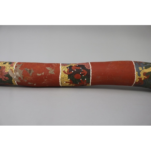 3026 - Lisa Pultara (c1959-.) Australia (Aboriginal), painted hardwood pole, approx 81cm L