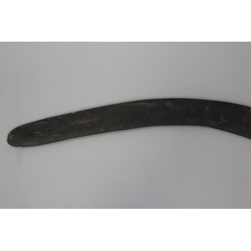 3039 - Alan Jungala, Australian Aboriginal, painted hardwood boomerang, 55 cm long