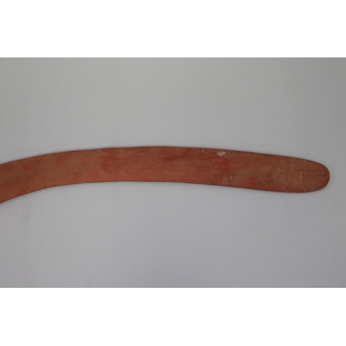 3042 - Allan Jungala, Australian Aboriginal, hand painted hardwood boomerang, 61 cm long