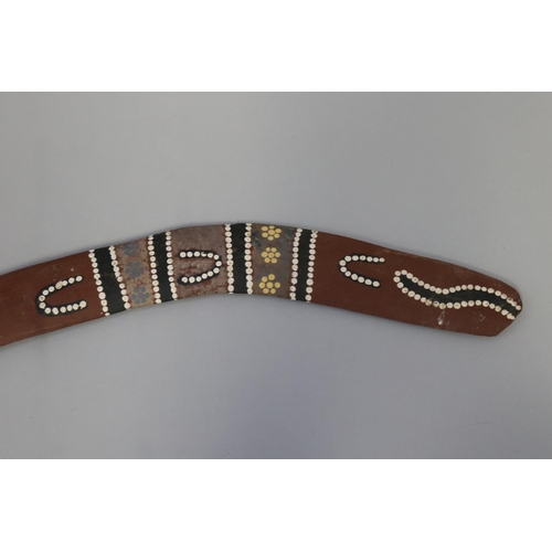 3045 - Allan Jungala, Australian Aboriginal, painted hardwood boomerang