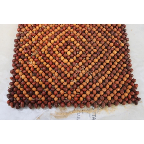 3073 - Leslie Pultara, unique Aboriginal bead and human hair mat