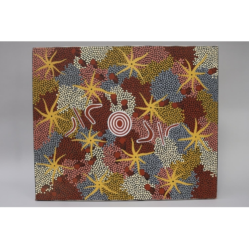 3086 - Morris Wako (1970-.) Australia (Aboriginal) oil on canvas, 50.5 cm x 61 cm