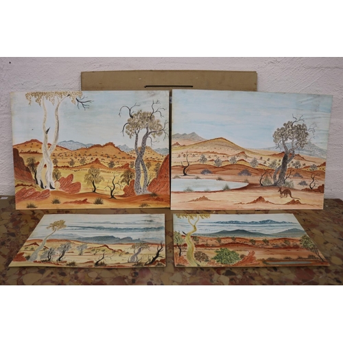 3087 - Morris Wako (1970-.) Australia (Aboriginal) Four unframed watercolours, in folder (4)
