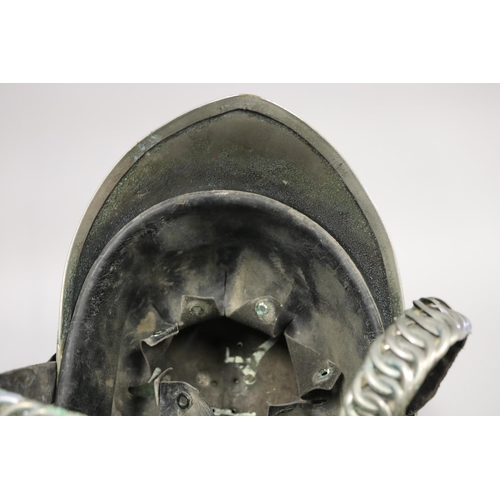 14 - 20th century NSW nickel brass Fire Brigade Helmet bearing the initials NSWFB for New South Wales Fir... 