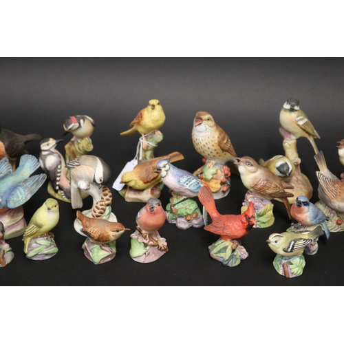 21 - Large collection of Royal Worcester bird figures, with others, approx 12cm H and shorter