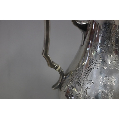 32 - Antique English early Victorian sterling silver coffee pot, engraved with R & MB To W & CB, London 1... 