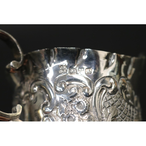 96 - Antique Edward VII hallmarked sterling silver sugar and creamer, Chester 1901-02, maker George Natha... 